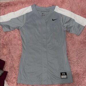 Nike Gray and White Sports Tee